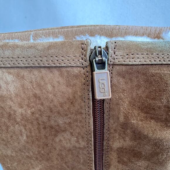 UGG Greenfield Tall Chestnut Shearling Zip Boots Size 9 – Classic Warmth - Picture 9 of 11